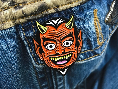 TRICK OR TREAT - Enamel pin accessories adobe badge clothing creative design devil enamel pin graphic design halloween mask pin product product design satan shop trick or treat vector