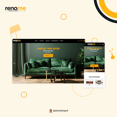 Funiture Website & App app furniture furniture website furnitureapp mobile app renome ui uiux website