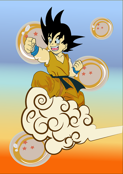 Chibi Goku Vector Art illustration sketching vector work