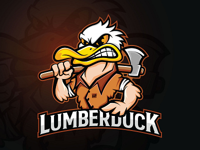 Lumber Duck Mascot Logo angry duck cartoon character character design duck esports logo gaming logo illustration lumberduck mascot logo