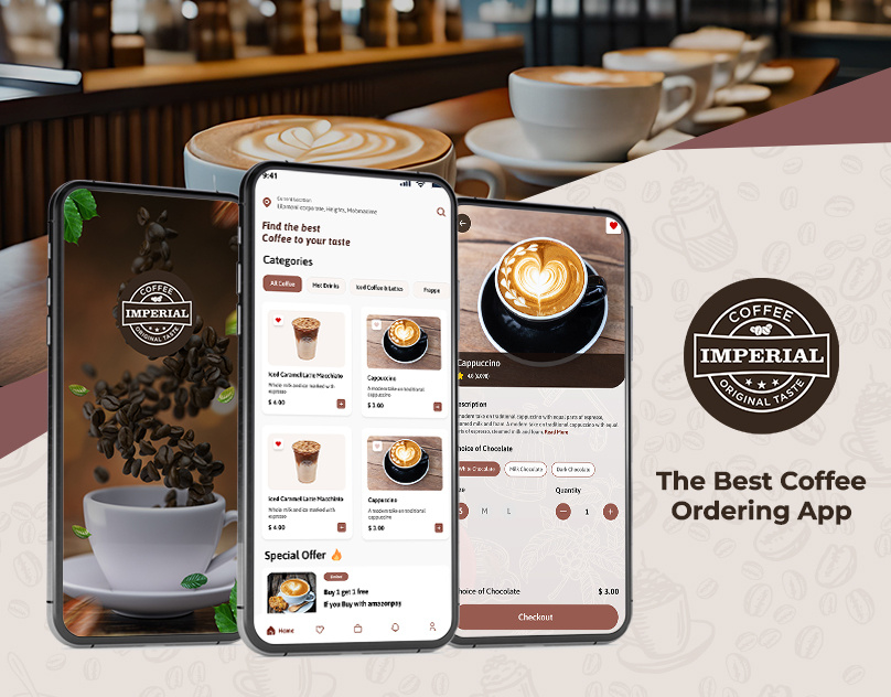 Online Coffee Ordering App Landing Page app design app development idea app idea coffee app design coffee app development coffee app development idea graphic design landing page landing page development mobile app development