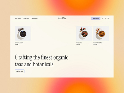 Art of tea — 1 art direction branding layout typography ui web