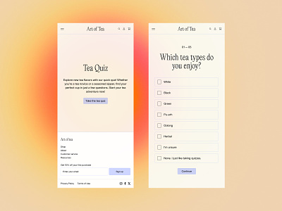 Art of tea — 2 art direction branding layout mobile typography ui