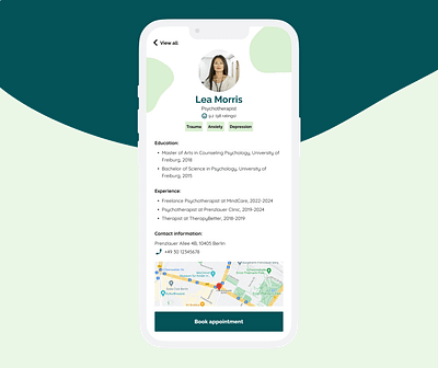 Profile page in therapy app MindCare dailyui dailyui006