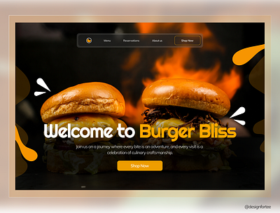 Burger Website Hero Section burger website design designer figma design figma ui food website ui uiux ux web design