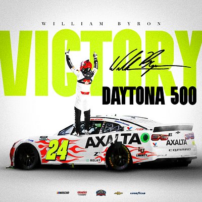 William Byron - NASCAR Daytona 500 winner 2024 daytona design graphic motorsport nascar post racing visual