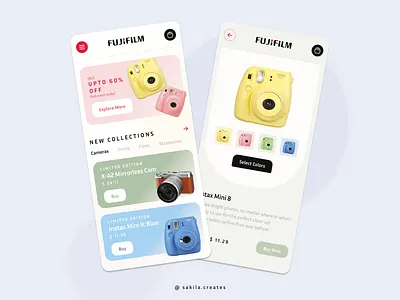 E-commerce App Concept app branding camera case study colors block company design ecommerce illustration png linkedin logo mobile application posts product sakila thumbnail ui design uiux ux design