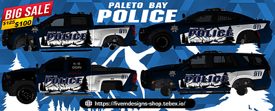 Paleto bay Police Fivem ready car pack. design fivem gaming graphic design gta gtaroleplay paleto bay pd pack