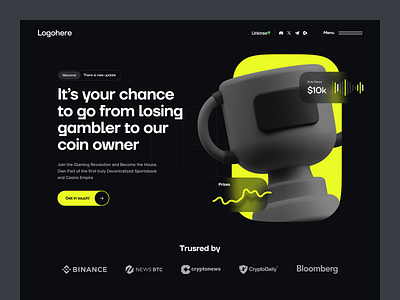 Cryptocurrency Website blockchain crypto design cryptocurrency dark mode igaming minimal trading ui ui design ui exploration ui inpiration ui ux design ux web3 website design