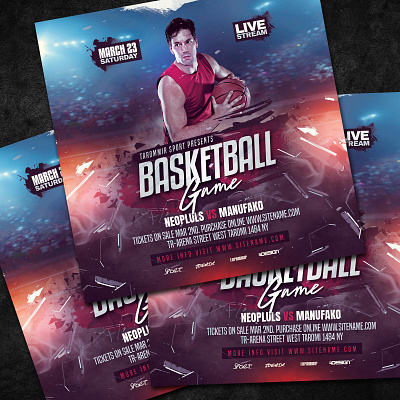 Basketball Flyer Template slam dunk