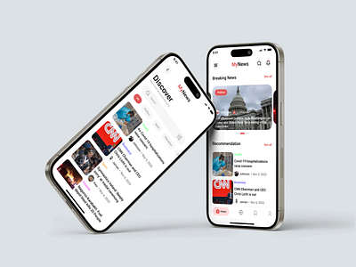 MyNews mobile app figma mobile app news product design ui uiux userinterface visual design