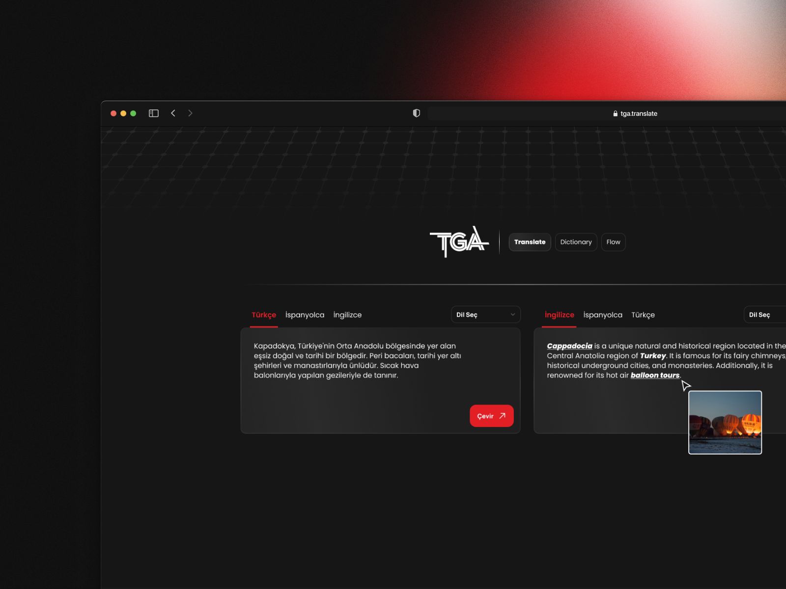 Translate UI box button card dark dashboard dictionary elements filter list management navigation presentation project select translate ui ui design ui kit ux website