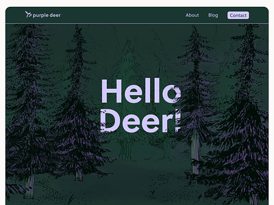 Purple Deer Design Studio Website animation branding deer forest green illustration interface landing page motion graphics purple ui ux website design