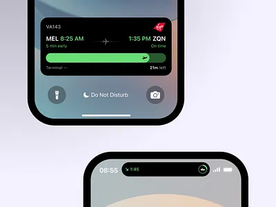 Live Activity & Dynamic Island for Flight Tracking App airline app b2c design dynamic island flight flight status flight tracking ios live activity mobile travel travel app ui ux