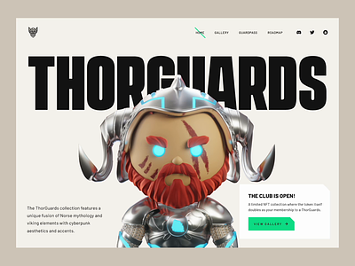 ThorGuards NFT Website 3d animation bitcoin crypto cryptocurrency cyberpunk design ethereum minimal nft startup ui video viking