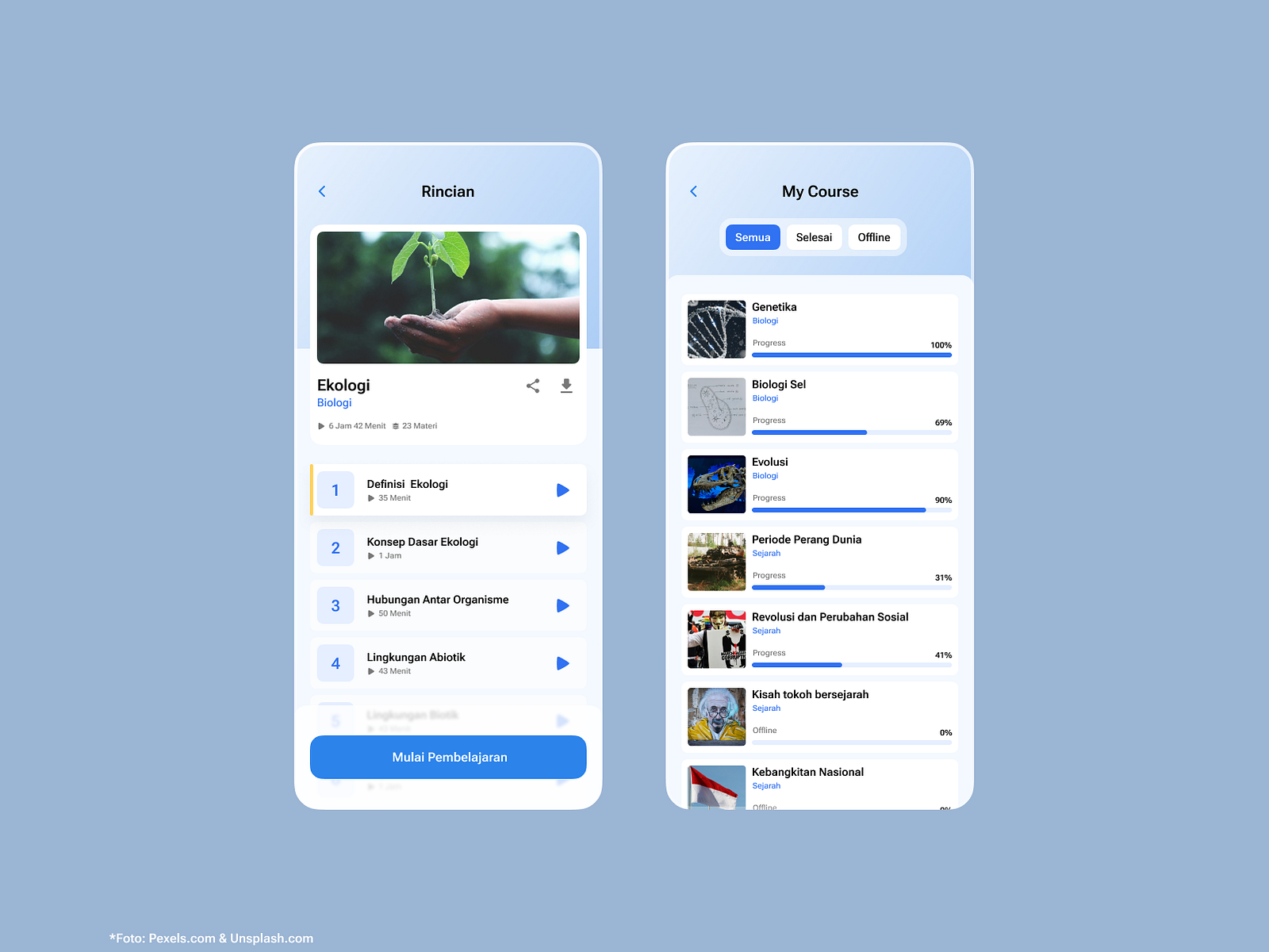Online Course UI Design by Fawwaz Gibran on Dribbble