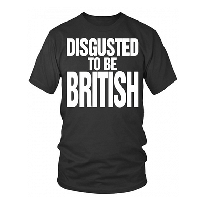 Katharine Hamnett Disgusted to be British Shirt design illustration
