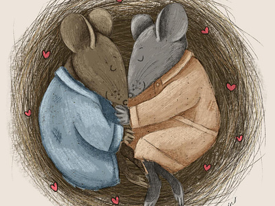 Cosy Mice animals art childrensbook childrensbookillustrations cosy cuteart illustration kidlit love mice mouse romance