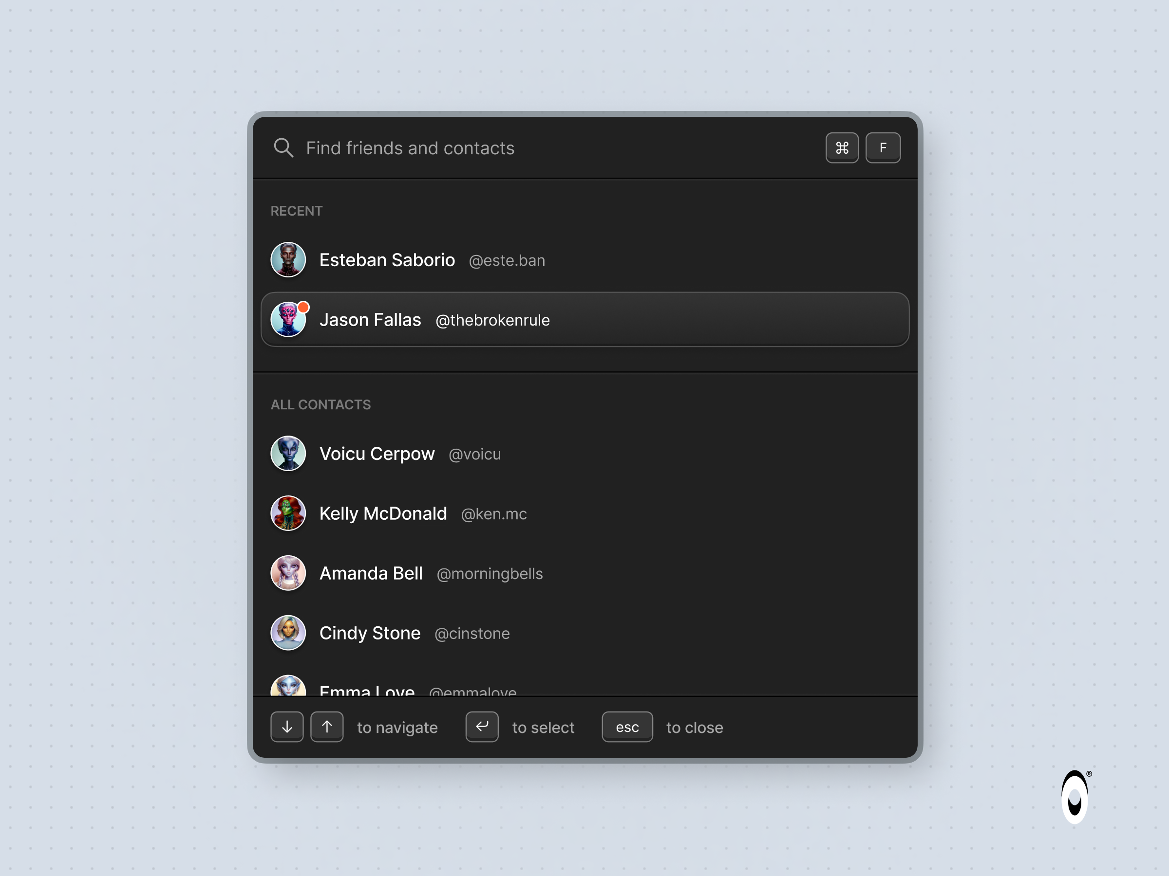 Command Menu 🤯 by Opacity Labs 3d clean command menu contacts dark design system minimal overlay product design skeuomorphic skeuomorphism user interface ux