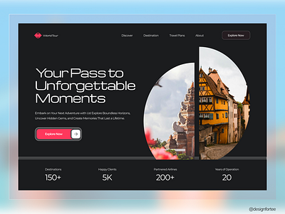 Travel Website Hero Section design figma figma ui hero section travel travel hero section travel website ui uiux ux web design