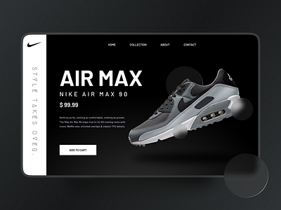 Landing Page UI - Nike Air design figma graphic design landing page nike nike air nike air max nike landing page single product landing page ui web design web ui