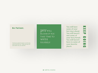 Social Media Posts branding design green aesthetic inspiring instagram landing page lifestyle pinterest social media square post ui ui design ux design