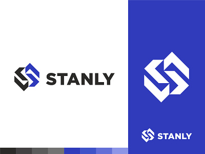 Stanly design engineer factory lettermark logo machine metall s stanly steel