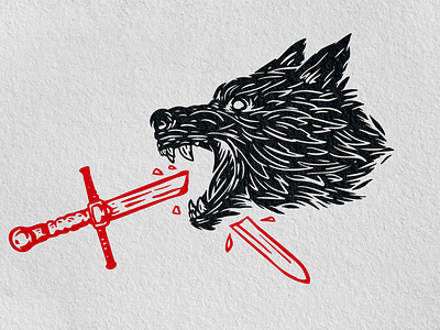 Wolf angry animal art dog draw grunge head hunter illustration predator print silhouette sword tattoo vector vintage wolf