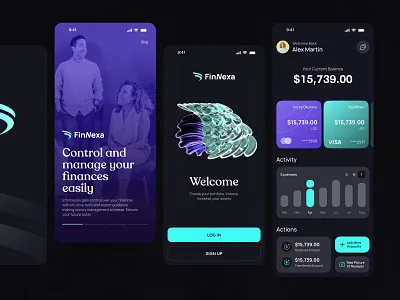 Finnexa - Finance wallet mobile app app design digital wallet finance app finance manage mobile app mobile wallet ui ux
