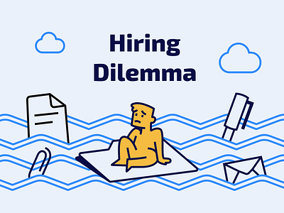 Hiring Dilemma Illustration dribbble graphic design hire hiring hiring dilemma illustration problem problematic stress vector work