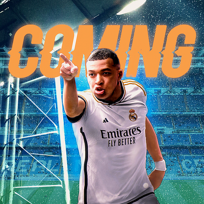 Poster design #Coming (Real madrid) football graphic design mbappa poster design real madrid ui