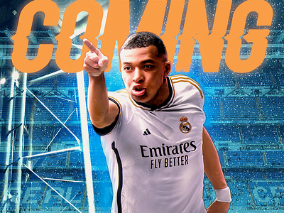 Poster design #Coming (Real madrid) football graphic design mbappa poster design real madrid ui