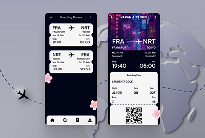 Daily UI #024 - Boarding Pass app boarding pass daily ui 024 dailyui design japan plane ticket tokyo ui world