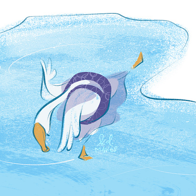 Flipper-Skating book children costume duck figure flipper funny goose graceful ice illo illustration kid lit picture skate skating texture winter