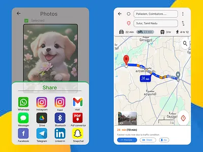 Social Share and Location Tracking app branding design graphic design illustration logo ui ux vector web