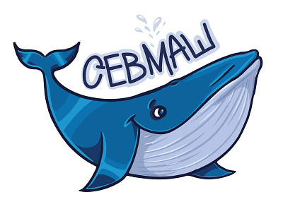 whale illustration logo