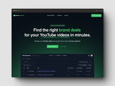 Design Roast - Meetsponsors business dark mode design roast hero section indie hacker landing page saas startup ui web design youtube