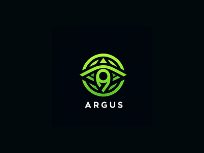 Argus a mark argus argus panoptes branding clean eye giant green logo logo design logomark modern security surveillance tech