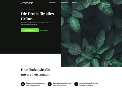 Portfolio Gärtner Website mit Webflow erstellt graphic design webflow