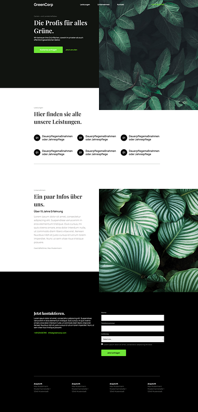 Portfolio Gärtner Website mit Webflow erstellt graphic design webflow