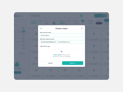 Team creation popup | Icon Library Saas Web Application app ui create team icon library popup product design saas team team creation ui ui design user experience ux design web app