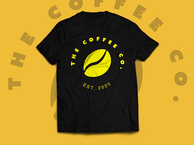 coffee shop t-shirt design black branding coffee design logo mockup photoshop tshirt yello