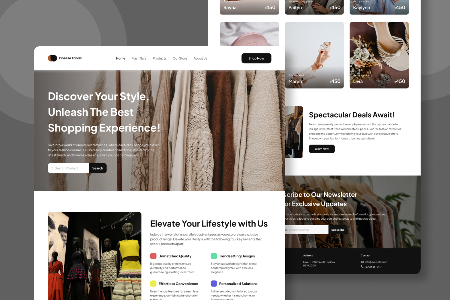 Fashion Commerce - Web Landing Page fashion landing page ui ux web design