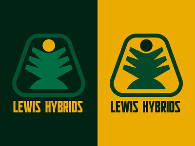 Lewis Hybrids - concept agriculture corn farm farming food grain growth hardware hybrid icon logo midwest nature pine seed seedling sun symbol tree
