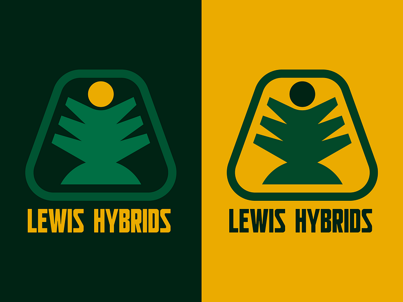 Lewis Hybrids - logo concept for sale agriculture corn farm farming food grain growth hardware hybrid icon logo midwest nature pine seed seedling sun symbol tree