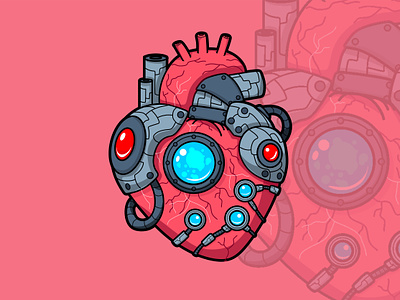 Mechanical Heart art cartoon cyborg design graphic design heart illustration mecha mechanical robot vector