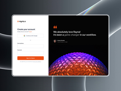 Sign Up Screen - Rayna UI authentication component design design system product design raynaui signuppage ui