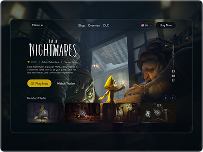 Game Landing Page - Little nightmares dashboard figma game game design interface landing page little nightmares ui uiux ux web design