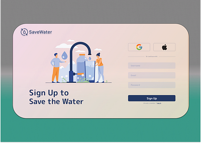 Water Consumption Tracker Web Application logo ui ux