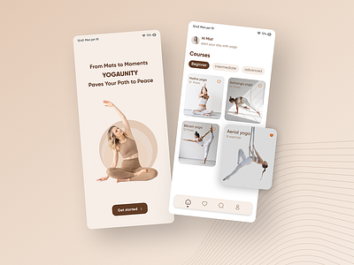Yoga Application advanced app beginner courses intermediate mats path peace ui yoga